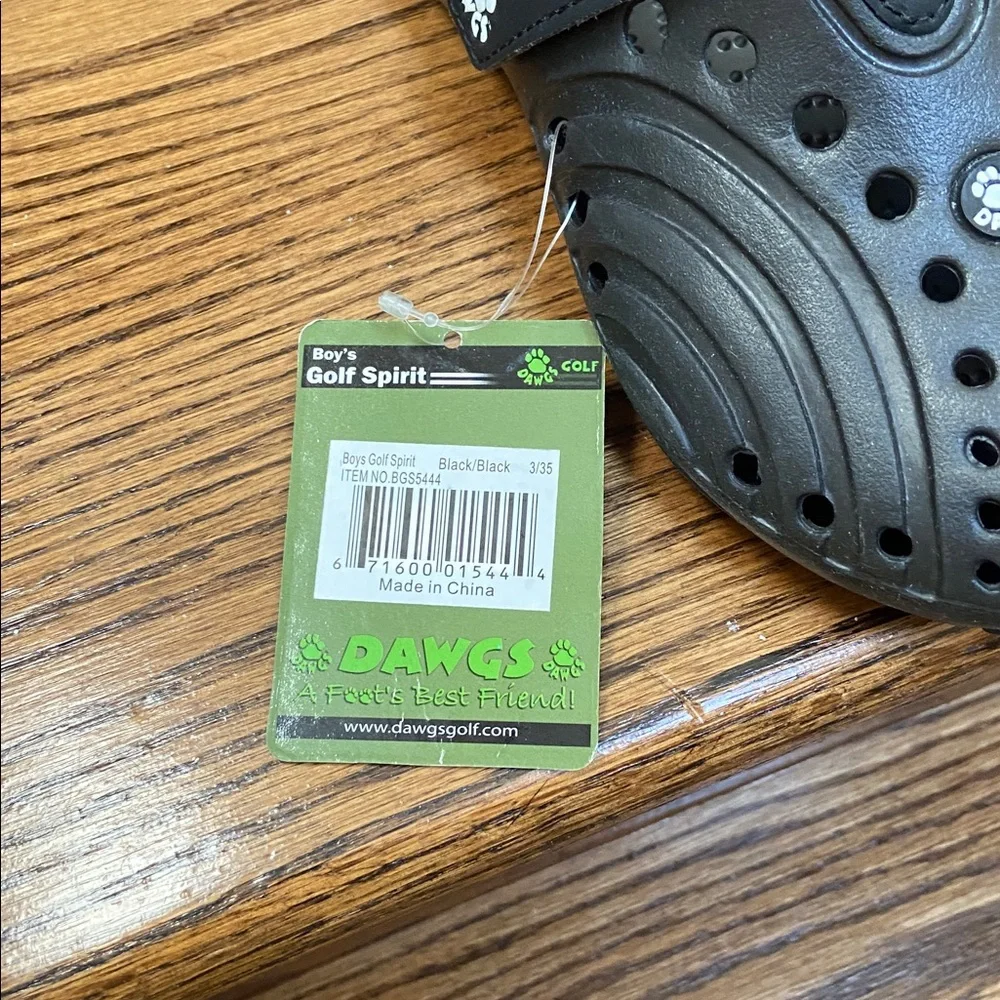 NWT Dawgs Black Golf Spirit Clogs